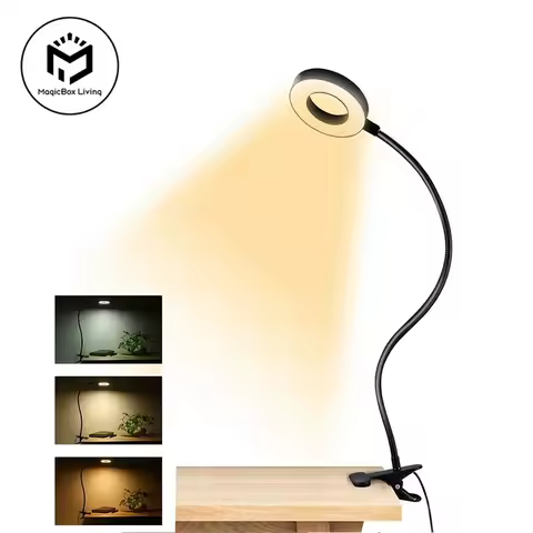 Lampe de bureau à clipser 48 LED, tête 360°