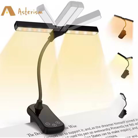 Lampe de lecture au lit rechargeable, deux bras à clipser