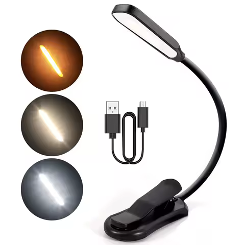 Petite lampe de lecture 7 LED, trois niveaux blanc chaud