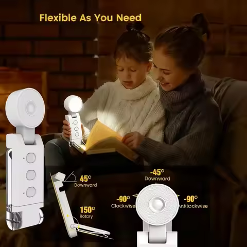 Lampe de lecture rechargeable à clip, intensité variable